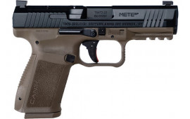 Canik Mete SF Semi-Automatic 9x19mm Optic Ready Pistol, 4.19" Barrel, (2) 15 Round Magazines - Black/FDE - HG7159-N