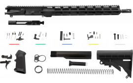 Aim Sports AR5CUB5 Complete AR-15 Build Kit 5.56x45mm NATO 16" Black Hardcoat Anodized Aluminum Rec Chrome Moly Barrel with Mid-Length Gas Tube for AR-15