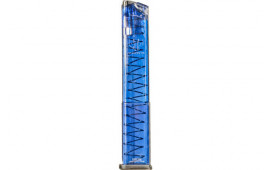 ETS Group GLK-18G2BLU Pistol Mags Clear Blue Extended with Gen2 Floor Plate 9mm 31rd Magazine - Fits Glock 34,17,26,19,45,19x,18