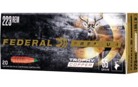 Federal P223TC1 Premium 223 Rem 55 gr Trophy Copper (TC) - 20rd Box