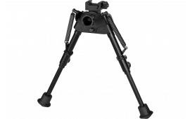 Harris Bipods S-BRP Swivel BR Picatinny, 6-9", Black Steel/Aluminum, Rubber Feet