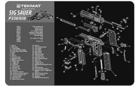 TekMat TEKR17SIGP238 Black/Gray Rubber 17" Long 11" x 17" Sig P238 Parts Diagram Illustration