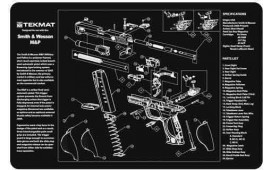 TekMat TEKR17SWMP Black/Gray Rubber 17" Long 11" x 17" S&W M&P Parts Diagram Illustration