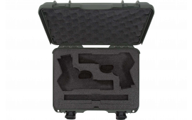Nanuk 910CLASG6 910 Classic 2 Up Pistol Case Olive Polymer with Latches & Closed-Cell Foam Padding 13.20" L x 9.20" W x 4.10 " H Interior Dimensions