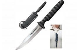 Cold Steel CS-53NBS Spike 4" Fixed Bowie Plain 4116 Stainless Steel Blade/Black Scalloped Griv-Ex Handle Includes Sheath