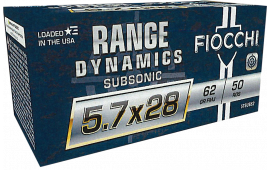 Fiocchi 57SUB62 Range Dynamics 5.7x28mm 62 GRFull Metal Jacket (FMJ) - 50rd Box