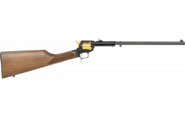 Heritage Mfg BR226B16HSGLD Rough Rider Rancher 22 LR, 6rd 16.12", Black Oxide Metal, Walnut Stock, Gold Accents