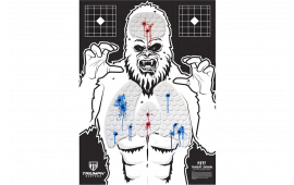 Triumph Systems 031513006 Threat Down Yeti Corrugate Hanging Pistol/Rifle 30"H x 22"W Black/White Impact Enhancement Yes Blue/Red 1 Target