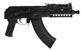 Pioneer Arms Micro Hellpup PRO, 7.62x39 AK-47 Pistol, Quad Rail, Side Rail, Rear Trunnion 1913 Picatinny Rail - Forged Trunnion - 2-30rd Magazines