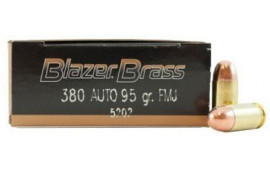 CCI Blazer Brass .380 ACP 95 GR FMJ Ammunition 5202 - 50rd Box