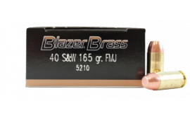CCI Blazer Brass 40 S&W 165 GR FMJ Ammo, 5210 - 50rd Box