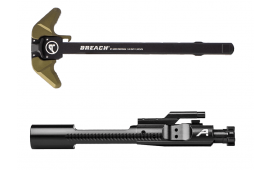 Aero Precision AR15 BREACH Ambi Charging Handle with Large Lever - Black/OD Green, 5.56 Black Nitride BCG Bundle - APSL100373G