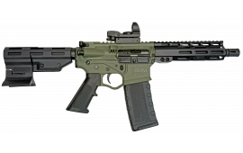 ATI Alpha Maxx Semi-Automatic AR-15 Pistol 7.5" Barrel, 5.56 Nato/.223, M-LOK Handguard, 30 Rd Mag, PARBRACE, DUO Red Dot Sight, Battlefield Green 