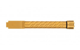 Ballistic Advantage Premium Series Glock 17 GEN5 Compatible 1/2x28" Threaded PVD Gold Spiral Fluted Barrel with Skull Crusher Thread Protector - BAPSG175T3G-BAMD100041
