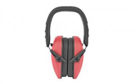 Walker's GWP-RSMPAS-COR Razor Slim Passive Muff 27 dB Over the Head Polymer Coral Ear Cups with Black Headband & White Logo