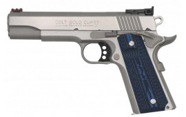 Colt ZO5072GCL 1911 Gold Cup Lite 9mm 5" Barrel 9rd Semi-Auto Pistol, Stainless Steel W/ Fiber Optic Front Sight & Bomar Rear Sight - Minor Cosmetic Blem
