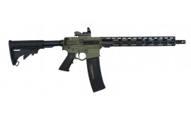 American Tactical Omni Hybrid 16" 5.56 Nato AR-15 Rifle Package, 15" M-LOK Handguard, 60 Round Magazine, Red/Green Reflex Sight - Battlefield Green 