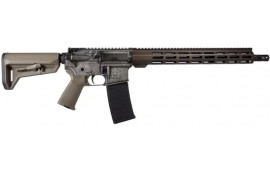 Shark Coast Tactical AR-15 Rifle, 5.56,Cerakote Nickel Battleworn Upper / Lower Receiver, 16" BBl, 15" Cerakote Bronze Battleworn Rail, Viking Theme