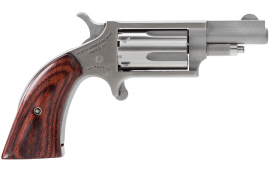 North American Arms 22MS-GBG .22 Magnum Revolver, 1.1" Wood Boot Grip Stainless - 22MS-GBG