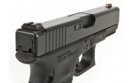 Night Fision GLK003014OGZ Night Sight Set Square Front/U-Notch Rear For Glock 42/43 Green Tritium w/Orange Outline Black
