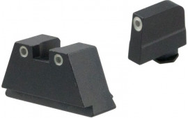 AmeriGlo GL349 Tall Suppressor Height Sight For Glock (Except 42) Green Tritium w/White Outline Black 3XL
