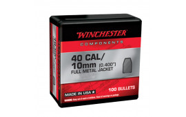 Winchester Ammo WB40TC180X Centerfire Handgun Reloading 40 S&W .400 180 gr Full Metal Jacket Truncated-Cone (TCFMJ) 100 Per Box