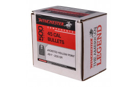 Winchester Ammo  Centerfire Handgun Reloading 45 Cal .451 230 gr Jacketed Hollow Point (JHP) 500 Per Box
