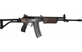 JRA Gallant Rifle, 5.56 NATO, S/A, 18" BBL, W/ Bayonet Lug, Side Fold Stock, Compensator, Battle Worn Model, Wood Handguard, 30 Rd Mag, Rifle Case 
