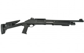Ermox X-PRO-P1 Pump Action Tactical Shotgun,12 Gauge, 5+1, 3" Chamber, 18.5" Barrel, Fiber Optic Front Sight, Skeleton Stock, Black, X-PRO-P1 