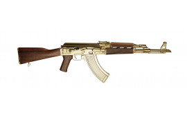 Zastava Arms ZPAP M70 Gold Plated 7.62x39 16" Chrome Lined Barrel 30rd Semi-Auto Rifle, Walnut Furniture - ZR7762WMGL