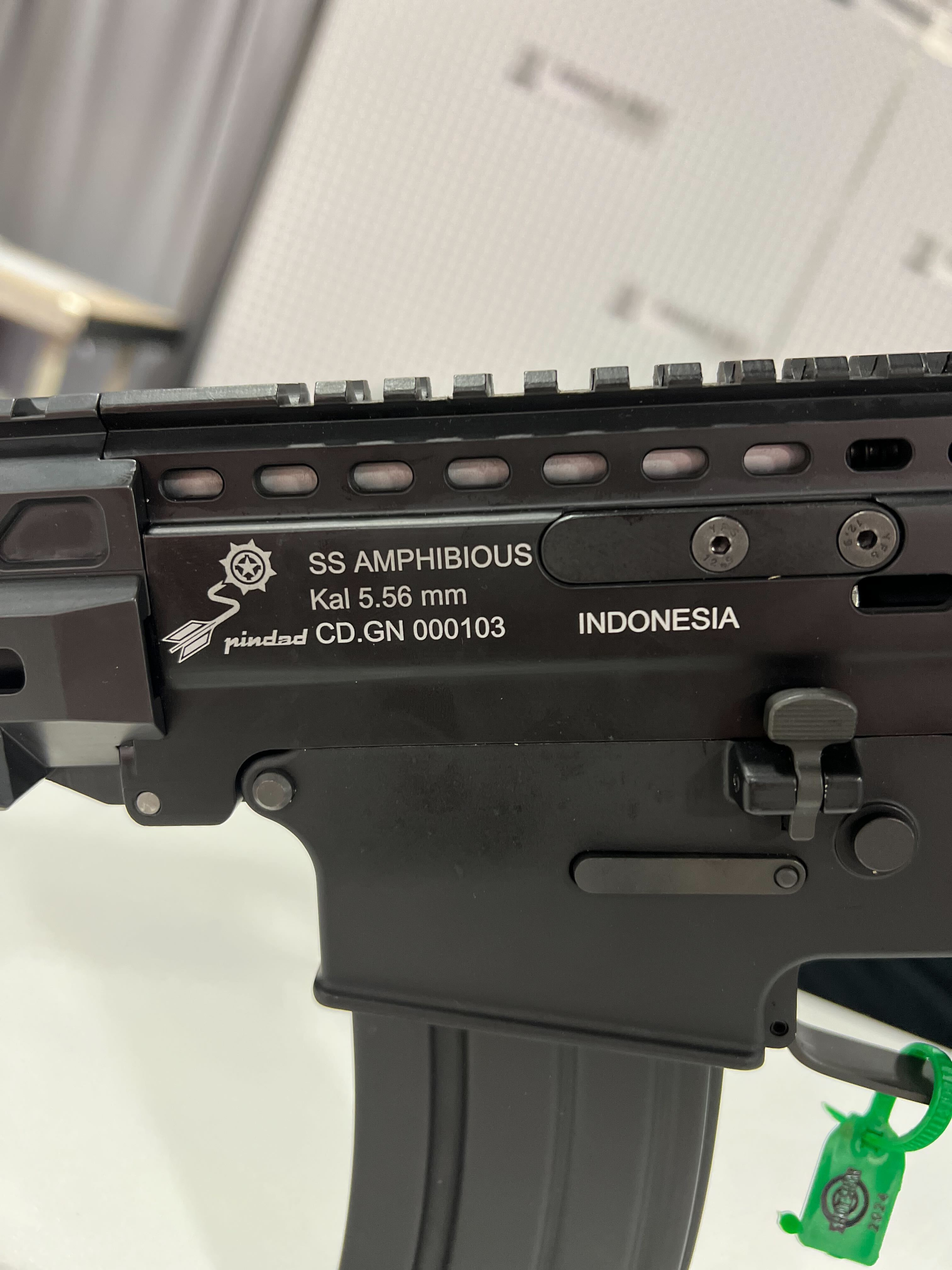 Closeup of the PT Pindad SS Amphibious Receiver
