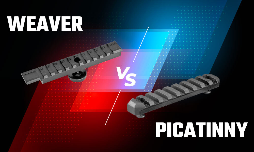 An image of a Weaver rail next to a Picatinny rail for comparison